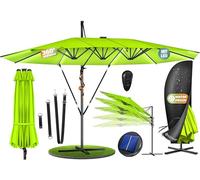 KESSER Parasol double 4,6 m x 2,7 m | Housse de parasol déporté & protection contre le vent avec manivelle et support | Parasol à manivelle en aluminium imperméable | Inclinable et rotatif à 360 °