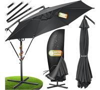 KESSER® Parasol en Aluminium Avec Dispositif à Manivelle | Protection UV | Ombrelle | Protection Solaire | Jardin | Marché