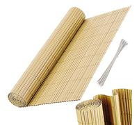 KESSER® Pare-Vue en PVC de Clôture Pare-Vue Revêtement de Balcon Paravent Lames renforcées résistantes aux intempéries, pour Jardin, Balcon, avec Attaches-câbles, Bambou,100 x 300 cm
