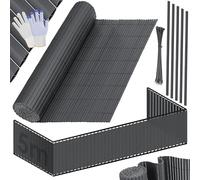 KESSER® Pare-Vue en PVC de Clôture Pare-Vue Revêtement de Balcon Paravent Lames renforcées résistantes aux intempéries, pour Jardin, Balcon, avec Attaches-câbles, 100 x 500 cm