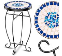 KESSER Peripou Table de bistrot ronde en mosaïque 60 x 34 cm Table d'appoint en métal Mosaïque Table d'appoint Table de balcon Table de jardin Table de jardin pour l'intérieur et l'extérieur