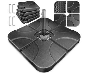 KESSER® Pied de Parasol en 4 Parties Poids du Parasol Pied de Parasol pour Parasol Pied en Croix 60 litres / 80 kg Peut être rempli avec de l'eau ou du Sable IN onnecteur métallique