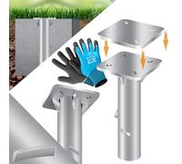 KESSER® Plaque de base universelle en métal | Support pour parasol, auvent, parasol à manivelle | Fixation au sol | 16 x 16 cm, avec gants