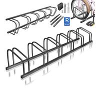 KESSER® Porte-vélos pour 6 vélos avec panneau de stationnement | Support multiple avec un espacement de roue de 37 cm pour une largeur de pneu de 30-65 mm | Support de vélo à poser au sol ou à fixer
