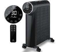 KESSER® Radiateur à Bain d'huile 2 500 W | Chauffage électrique économe en énergie | Écran, Application WiFi, Télécommande et Écran Tactile | Mobile, Noir
