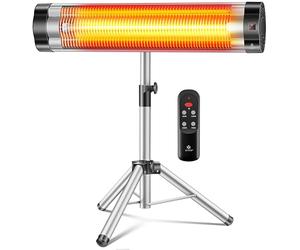 KESSER® Radiateur Infrarouge, Chauffage Radiant, Trépied Télescopique Réglable en Hauteur, Chauffage Radiant pour Table à langer, 2500W Avec Télécommande (Silver)