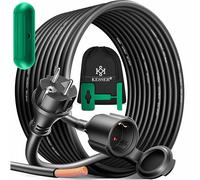 KESSER® Rallonge 3 Prises 250 V avec Capuchon de Protection - Câble électrique pour intérieur et extérieur - IP44 - Contact de Protection - Résistant à l'huile et aux UV, 5m, Noir