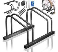 KESSER® Râtelier à vélo pour 2 vélos avec panneau de stationnement | Support multiple avec espacement des roues de 37 cm pour largeur de pneu de 30 à 65 mm | Support de vélo pour montage au sol ou