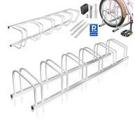 Kesser® Ratelier pour 6 vélos avec panneau de stationnement | Râtelier multiple avec un espacement de roue de 37 cm pour une largeur de pneu de 30-65 mm | Support de vélo à poser au sol ou à montage
