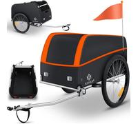 KESSER® Remorque de Vélo jusqu’à 40kg | Chariot de Transport Vélo avec attelage et Housse Orange / Anthracite