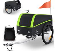 KESSER® Remorque de Vélo jusqu’à 40kg | Chariot de Transport Vélo avec attelage et Housse Vert Clair / Anthracite