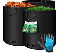 KESSER® Sacs de jardin 3x272L Set sac à feuilles Sac à déchets jardin +gants Autonome 4 poignées Stable Robuste Pliable - Sacs à feuilles Tontes de gazon pour déchets de jardin Déchets verts Noir