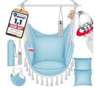 KESSER® Safari XXL Hamac suspendu pour adultes et enfants jusqu'à 150 kg, siège suspendu pour intérieur et extérieur, sac de transport, 2 coussins, porte-gobelet et