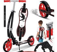 KESSER® Scooter pour Enfants de Ville Trottinette Pliable réglable en Hauteur, Kickscooter jusqu'à 100kg, Frein de Roue Arrière, Jusqu'à 190cm de Hauteur, Sangle de Transport Incluse