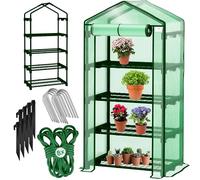 KESSER® Serre en Aluminium avec 4 étagères de qualité supérieure 69 x 50 x 158 cm Serre à tomates | Serre à 4 étagères | Serre Peu encombrante et de qualité supérieure pour Balcon | Serre de Jardin