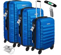 KESSER® Set de 3 valises à Coque Dure, Set de valises de Voyage, Trolley Valise, INCL. Balance de Valise + étiquette de Bagage, Valise à roulettes, Serrure, 4 roulettes, Poignée télescopique M-L-XL