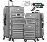 KESSER® Set de 4 valises à Coque Dure, Valise à Coque Dure, Trolley Valise IN alance de Valise + étiquette de Bagage Valise à roulettes, Serrure, 4 roulettes ABS-Coque Dure, S-M-L-XL
