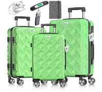 KESSER Set de valises 3 pièces | Set de valises à Coque Rigide en ABS avec Serrure à Combinaison, Balance à Bagages et Portefeuille de Voyage roulettes 360° | Bagages à Main et Grandes valises