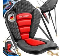 KESSER® Siège de Kayak pour Sup Board Stand Up Paddle Siège de Surf, siège rembourré pour Paddle, Paddle, siège rembourré 32 x 38 cm, Dossier 51 x 45 cm, Montage Rapide et Facile, Noir/Rouge