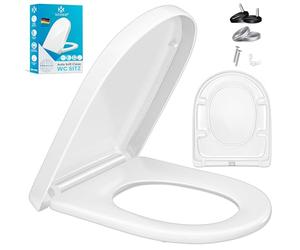 KESSER Siège de toilette en Duroplast avec Softclose - Quick Release - Montage facile - Abattant WC rond - Acier inoxydable