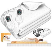 KESSER® Sous-lit Chauffant 160x140cm avec Arrêt Automatique, télécommande | Couverture Chauffante avec 3 Niveaux de Température | Couverture Chauffante en Non-tissé Doux, Blanc