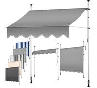 KESSER® Store banne avec manivelle pour Balcon | Store pour Balcon sans Trous à percer, résistant aux UV, réglable en Hauteur, Hydrofuge, protège du Soleil, Toit de terrasse (300cm, Gris)