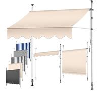 KESSER® Store banne avec manivelle pour Balcon | Store pour Balcon sans Trous à percer, résistant aux UV, réglable en Hauteur, Hydrofuge, protège du Soleil, Toit de terrasse, Beige, 300cm