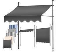 KESSER® Store banne avec manivelle pour Balcon | Store pour Balcon sans Trous à percer, résistant aux UV, réglable en Hauteur, Hydrofuge, protège du Soleil, Toit de terrasse (250cm, Anthracite)
