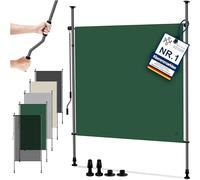 KESSER® Store extérieur Vertical 120x310cm Extensible & Opaque | Store Vertical avec manivelle sans perçage | Paravent de Balcon & Coupe-Vent pour Jardin & terrasse Imperméable Vert foncé