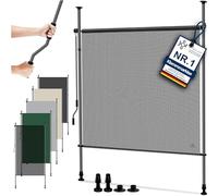 KESSER® Store extérieur Vertical 120x310cm Extensible & Opaque | Store Vertical avec manivelle sans perçage | Paravent de Balcon & Coupe-Vent pour Jardin & terrasse Imperméable Transparent/Anthracite