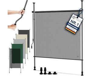 KESSER® Store extérieur Vertical 150x310cm Extensible & Opaque | Store Vertical avec manivelle sans perçage | Paravent de Balcon & Coupe-Vent pour Jardin & terrasse Imperméable Transparent/Anthracite