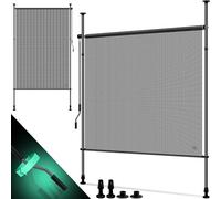 KESSER® Store vertical 100 x 310 cm extensible et opaque avec manivelle sans perçage Brise-vue de balcon et protection contre le vent pour jardin et terrasse Étanche Transparent/anthracite