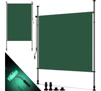 KESSER® Store vertical 120 x 310 cm extensible et opaque avec manivelle sans perçage Brise-vue de balcon et protection contre le vent pour jardin et terrasse Imperméable Vert foncé
