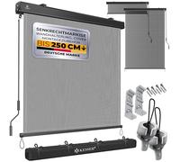 KESSER® Store vertical 160 x 250 cm - Mécanisme à manivelle - Store de balcon - Protection solaire et brise-vue - Protection solaire avec manivelle - Caisson de store pour balcon et terrasse - Kit de