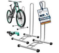 KESSER® Support de vélo pour VTT, vélo électrique, vélo de ville, vélo de route, VTT | Support de sol | Largeur de pneu jusqu'à 65 mm | Support de montage pour vélo | Pompe à air incluse