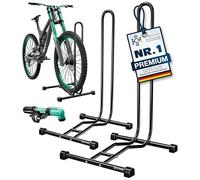 KESSER® Support de vélo pour VTT, vélo électrique, vélo de ville, vélo de route, VTT | Support de sol | Largeur de pneu jusqu'à 65 mm | Support de montage pour vélo | Pompe à air incluse