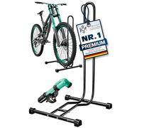 KESSER® Support de vélo pour VTT, vélo électrique, vélo de ville, vélo de route, VTT | Support de sol | Largeur de pneu jusqu'à 65 mm | Support de montage pour vélo | Pompe à air incluse