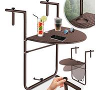 KESSER® Table de Balcon Pliante - Suspendue et Réglable en Hauteur - Balustrade Résistante aux Intempéries