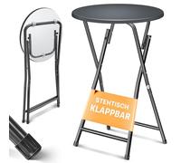 KESSER® Table de bistrot avec plateau en PVC | Table pliante résistante aux intempéries | 60 cm/110 cm | Table de fête antidérapante | Pour l'intérieur et l'extérieur | Table de réception de mariage |