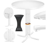 KESSER Table de bistrot pliable - Plateau en acier inoxydable revêtu par pulvérisation - Pieds réglables en hauteur - Table de fête Ø 80 cm - Pour l'intérieur et l'extérieur - Table de réception avec