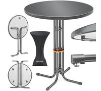 KESSER Table de bistrot pliable - Plateau en acier inoxydable revêtu par pulvérisation - Pieds réglables en hauteur - Table de fête - Pour l'intérieur et l'extérieur - Table de réception - Blanc (1