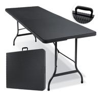 KESSER® Table de buffet Table pliante en plastique 180x75 cm anthracite