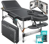 KESSER® Table de massage 3 zones jusqu'à 250 kg - Table de massage pliable et réglable - Mallette portable - Table de massage thérapeutique - Accessoires - Appuie-tête en aluminium - Accoudoir - Sac