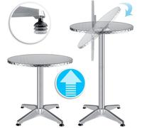 KESSER® - Table haute 2 en 1 pliable table de bistrot aluminium plateau inox