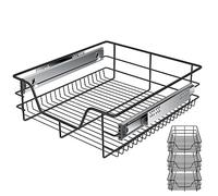 KESSER® Tiroir télescopique, tiroir de cuisine, meuble de cuisine, panier extensible, extension complète Noir