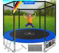 KESSER® Trampoline - 366 cm - Ensemble complet avec filet de sécurité, échelle, couvre-ressorts et accessoires - Trampoline de jardin pour enfants - 150 kg - Bleu