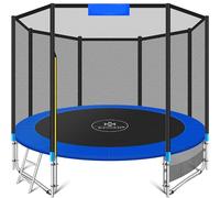 KESSER® Trampoline Certifié TÜV SÜD GS - Ensemble Complet avec Filet de Sécurité, Échelle, Couverture de Cadre et Accessoires pour Enfants de Jardin, 150 kg