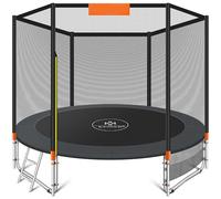 KESSER Trampoline d'extérieur Ø 244/305/366/427 cm Kit complet avec filet de sécurité, échelle, housse de bord & poche latérale et accessoires de montage | Trampoline de jardin pour enfant Charge
