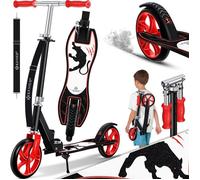 KESSER® Scooter pour Enfants de Ville Trottinette Pliable réglable en Hauteur, Kickscooter jusqu'à 100kg, Frein de Roue Arrière, Jusqu'à 190cm de Hauteur, Sangle de Transport Incluse