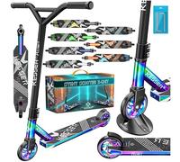 KESSER® Trottinette Freestyle | Trottinette Freestyle X-Limit | Direction à 360° | Roulements à Billes ABEC 9 de 100 mm | Roues en polyuréthane | Robuste | Rainbow